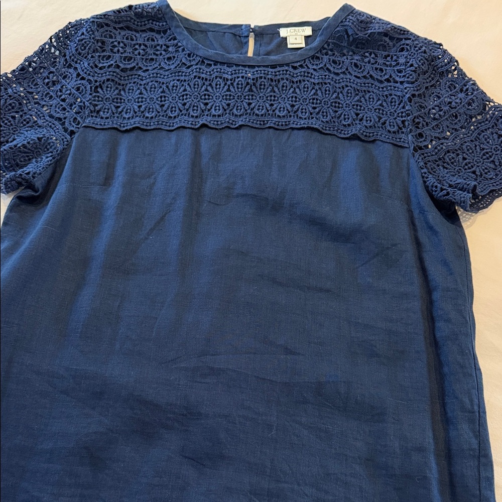 J.Crew women’s navy linen top